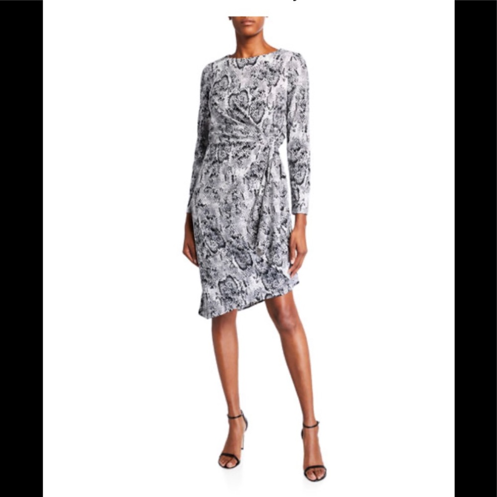 Julia Jordan Asymmetric gray snake print dress